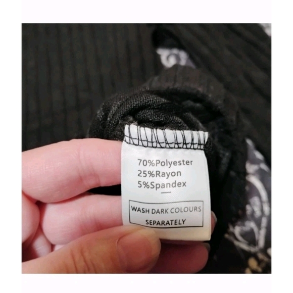 Chic V-Neck Ribbed Sweater - Black - Picture 3 of 7